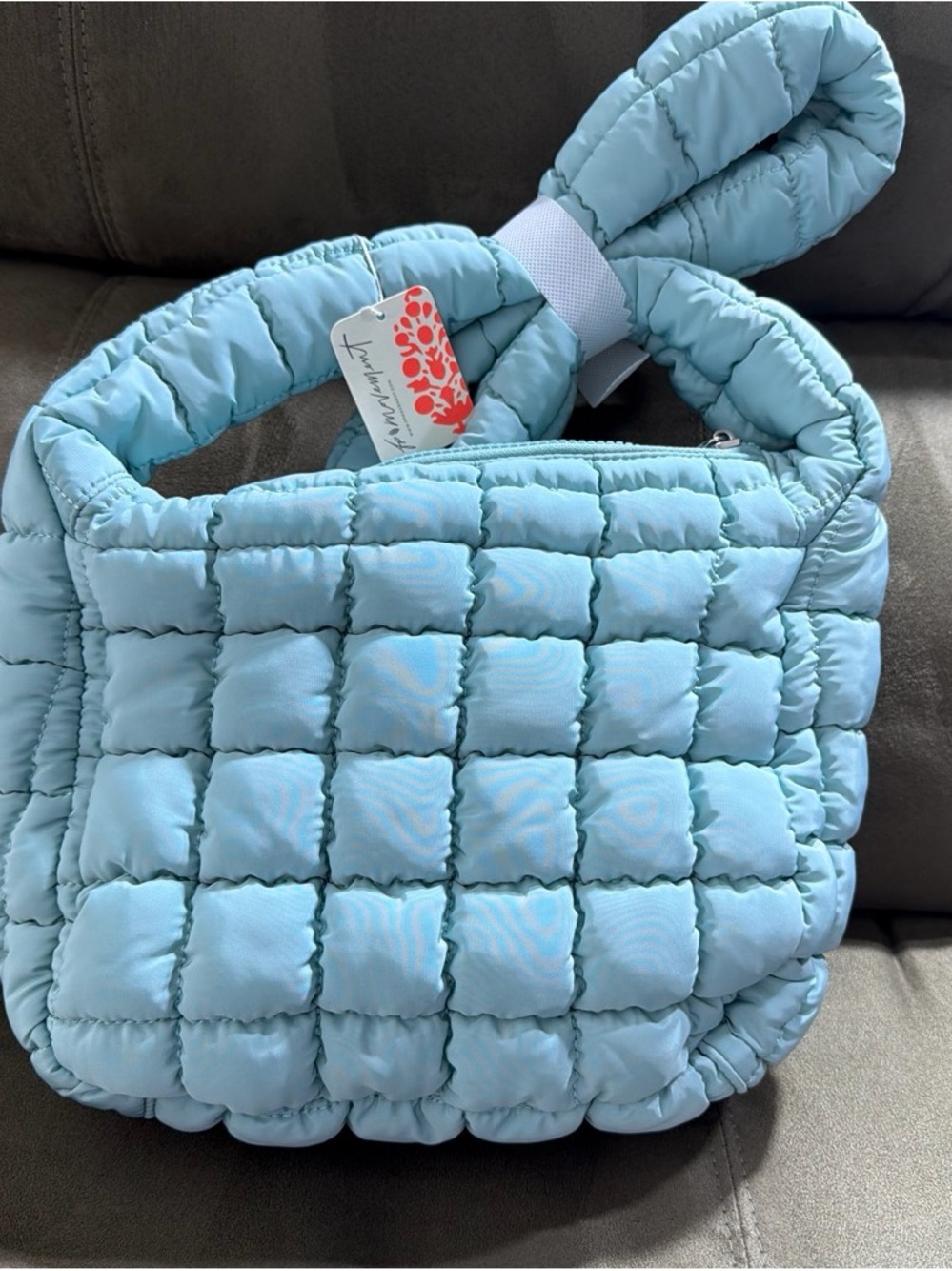NWT Free People Movement Quilted Baby Carryall Sling Bag Blue.